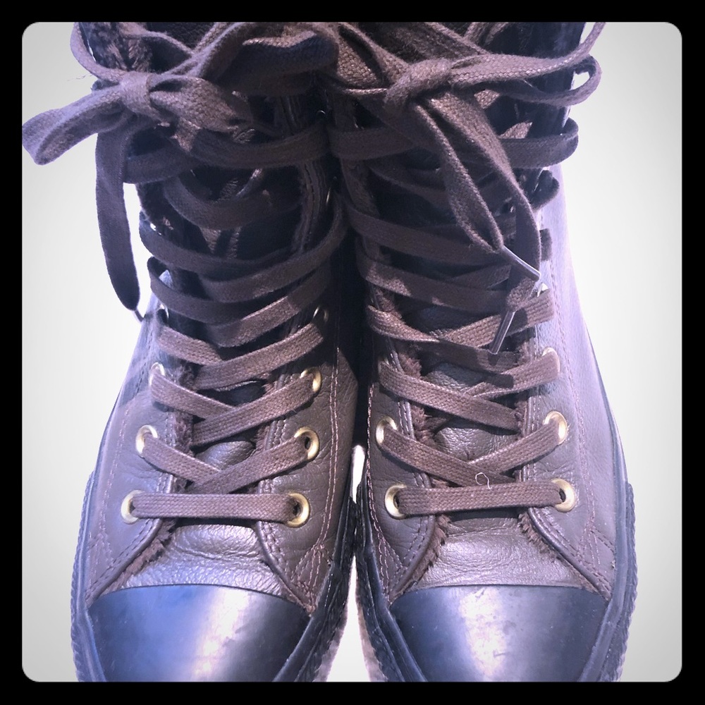Converse shearling high top bootie